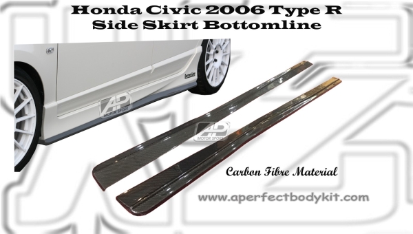 Honda Civic 2006 Type R Side Skirt Bottomline (Carbon Fibre/ FRP Material) Honda Carbon Fibre Bodykit  Johor Bahru JB Malaysia Body Kits | A Perfect Motor Sport