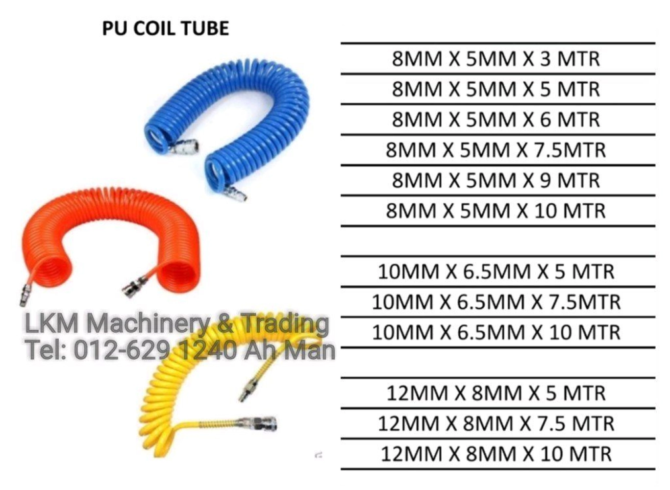 Polyurethane PU Coil Tube