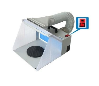 HAOSHENG MINI SUCTION & EXHAUST SPRAY BOOTH WITH LED LIGHT, MODEL: HS-E420DCLK HOBBY CRAFT ESSENTIALS OTHER TOOLS Singapore, Kallang Supplier, Suppliers, Supply, Supplies | DIYTOOLS.SG