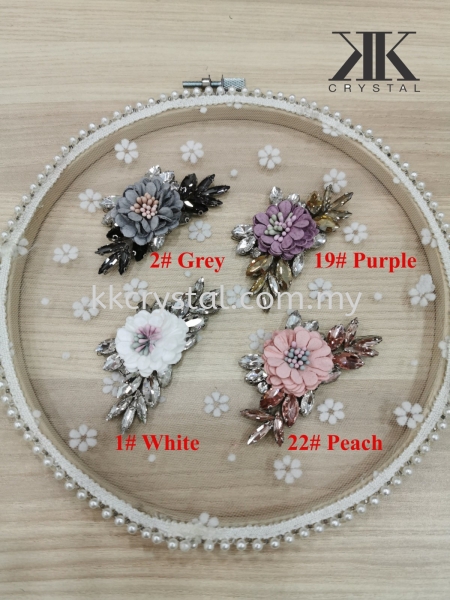 Iron On Flower, Iron On Beads, 3D Flower, Chunky Beads, Code 09# Iron On Chunky Beads Kuala Lumpur (KL), Malaysia, Selangor, Klang, Kepong Wholesaler, Supplier, Supply, Supplies | K&K Crystal Sdn Bhd