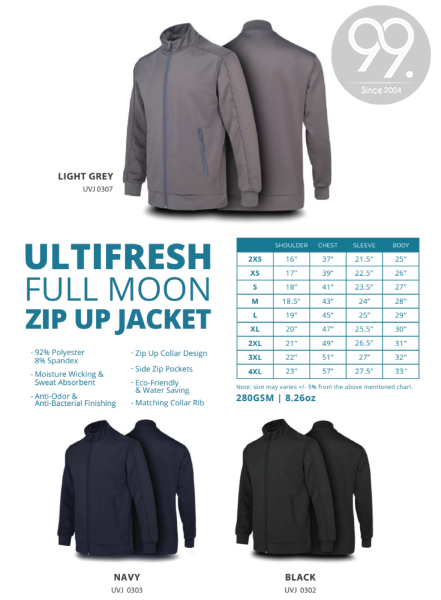 Full Moon Zip Jacket Jacket Apparel Ready Make Products Selangor, Malaysia, Kuala Lumpur (KL), Kajang Uniform, Manufacturer, Supplier, Supply | 99 Uniform Factory Sdn Bhd