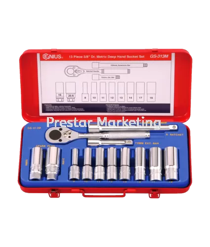 (GS-313M) 13 PIECES 3/8" DEEP HAND SOCKET SET