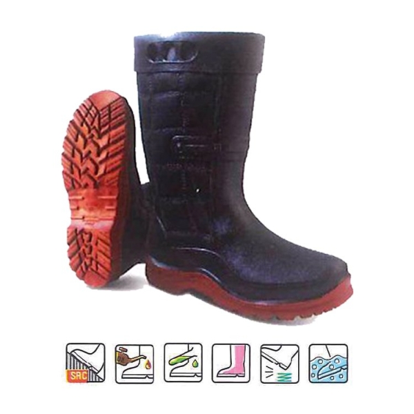 MK-SSS-9100 HIGH-CUT PVC RAIN SHOES (BLK) Foot Protection Malaysia, Johor Bahru (JB), Ulu Tiram Supplier, Suppliers, Supply, Supplies | Mr. Mark Tools (M) Sdn. Bhd.