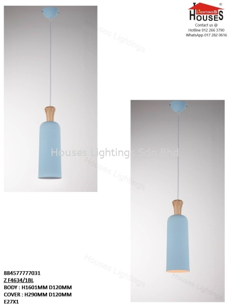 HANGING 4634-1BL Z F Single Pendant Indoor Pendant Light  Pendant Light Selangor, Malaysia, Kuala Lumpur (KL), Puchong Supplier, Suppliers, Supply, Supplies | Houses Lightings Sdn Bhd