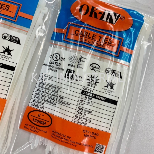 Cable Tie 6" (150mm) Packaging Products Selangor, Klang, Malaysia, Kuala Lumpur (KL) Supplier, Suppliers, Supply, Supplies | K.E. Industrial Supply Sdn Bhd