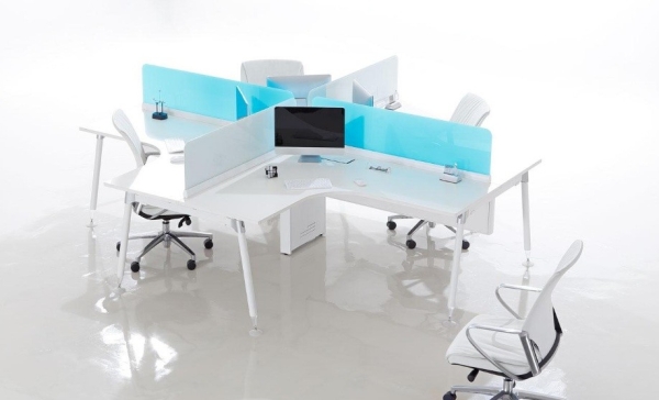 L shape workstation 4 cluster with ixia blue concept AIM Desking System Office Workstation Malaysia, Selangor, Kuala Lumpur (KL), Seri Kembangan Supplier, Suppliers, Supply, Supplies | Aimsure Sdn Bhd