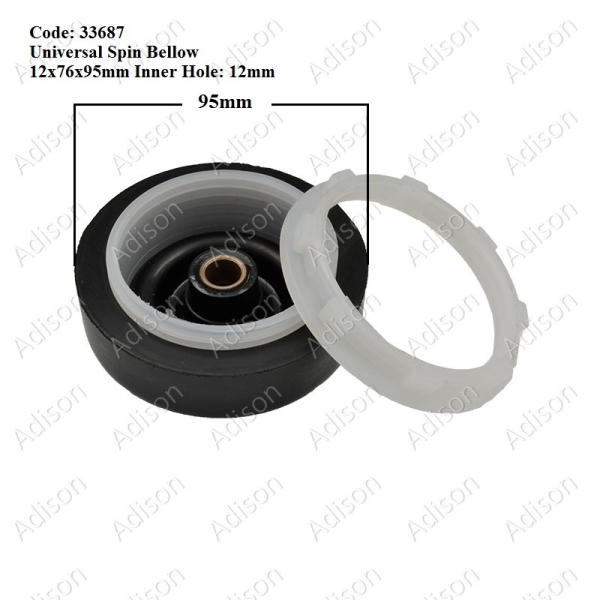 (Out of Stock) Code: 33687 Universal Spin Bellow 12x76x95mm Spin Seal / Spin Bellow Washing Machine Parts Melaka, Malaysia Supplier, Wholesaler, Supply, Supplies | Adison Component Sdn Bhd