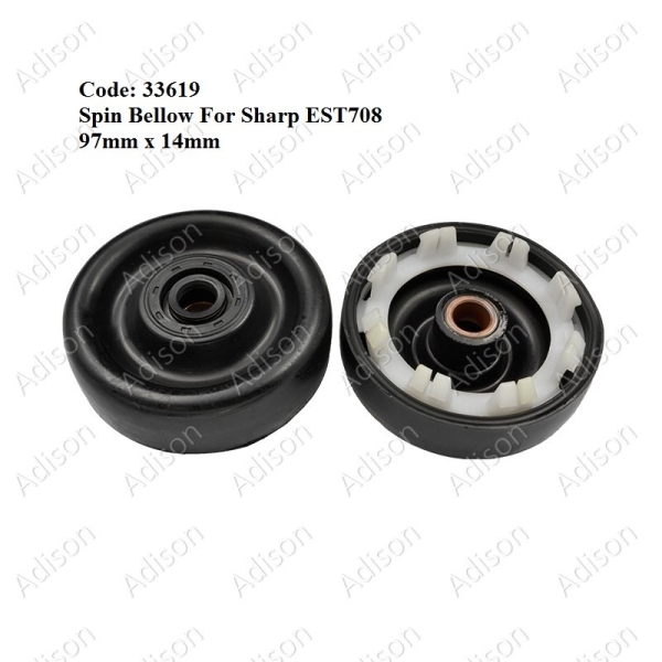 Code: 33619 Sharp EST 708 97x14mm Spin Bellow Spin Seal / Spin Bellow Washing Machine Parts Melaka, Malaysia Supplier, Wholesaler, Supply, Supplies | Adison Component Sdn Bhd