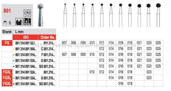 801 Round Diamond Bur Diamond Bur  Dentist Diamond Edenta Selangor, Malaysia, Kuala Lumpur (KL), Banting Supplier, Suppliers, Supply, Supplies | QS Dental Supply Sdn Bhd