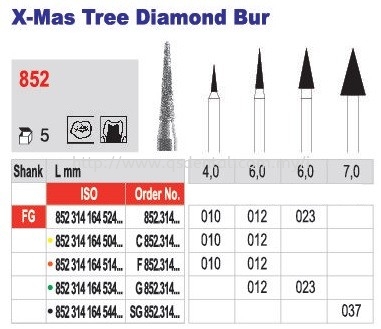 852 X-Mas Tree Diamond Bur Diamond Bur  Dentist Diamond Edenta Selangor, Malaysia, Kuala Lumpur (KL), Banting Supplier, Suppliers, Supply, Supplies | QS Dental Supply Sdn Bhd