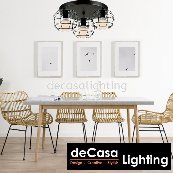 Set Of 3 With Round Base Modern Designer Decorative Round Ceiling Light (MJ07-BK-3CB) Stylish Ceiling Light CEILING LIGHT Selangor, Kuala Lumpur (KL), Puchong, Malaysia Supplier, Suppliers, Supply, Supplies | Decasa Lighting Sdn Bhd