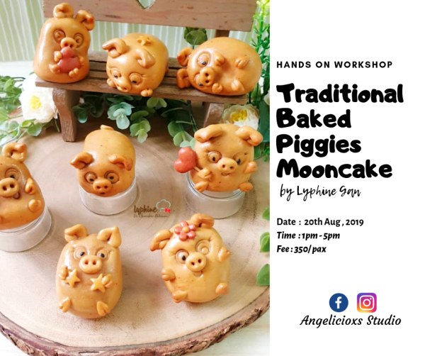 Traditional Baked Piggies Mooncake Workshop Parents and Kids Class   Baking & Culinary Kuala Lumpur (KL), Malaysia, Selangor, Danau Desa Class, Lesson, Workshop | Angelicioxs Studio