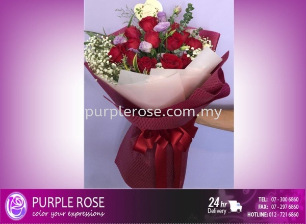 Rose Bouquet Set 40(SGD66) Blossom Rose Bouquet Johor Bahru (JB), Malaysia, Singapore Supply, Supplier, Delivery | Purple Rose Florist & Gifts