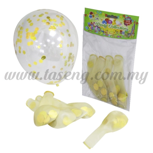 12 inch Balloon With Confetti 5pcs (B-CR5C)