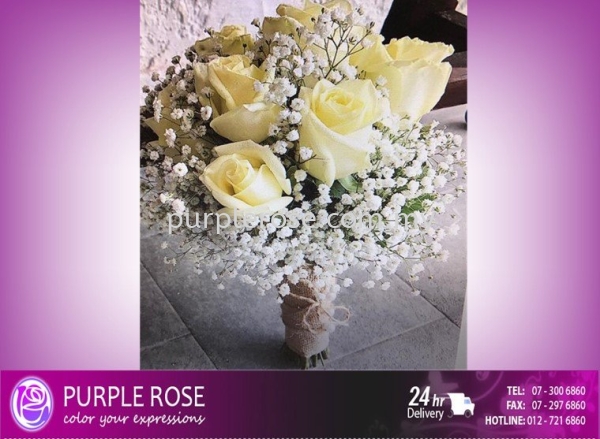 Wedding Bouquet17(SGD30) Wedding/Bridal Bouquet Johor Bahru (JB), Malaysia, Singapore Supply, Supplier, Delivery | Purple Rose Florist & Gifts