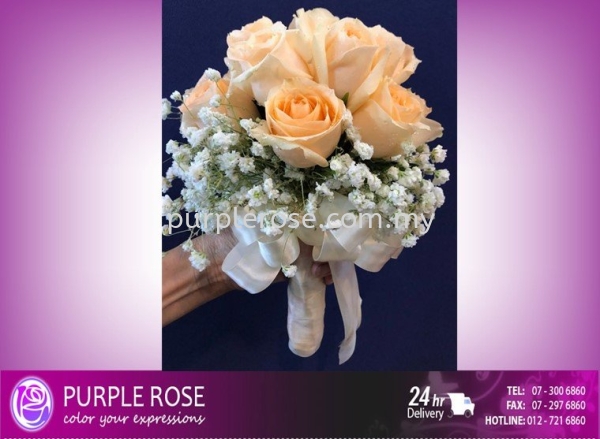 Wedding Bouquet19(SGD30) Wedding/Bridal Bouquet Johor Bahru (JB), Malaysia, Singapore Supply, Supplier, Delivery | Purple Rose Florist & Gifts