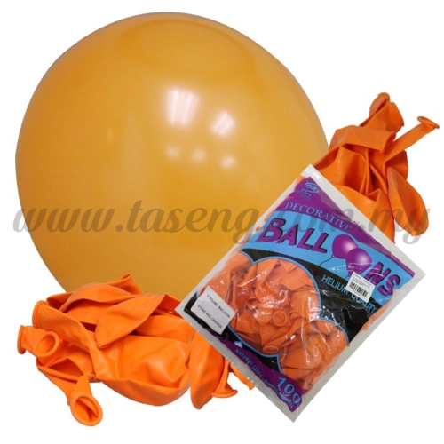 12 inch Standard Round Balloon -Orange 100pcs (B-12BK-S5)