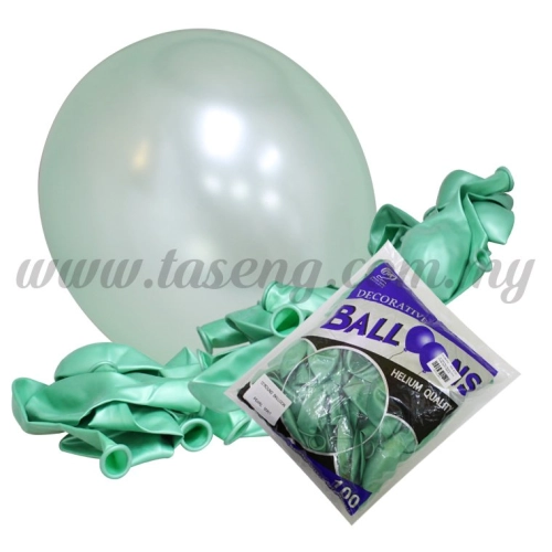 12inch Metallic Round Balloon - Pearl Mint 100pcs (B-12BK-P10)