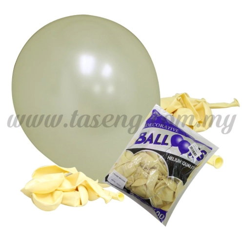 12inch Metallic Round Balloon - Pearl Ivory 100pcs (B-12BK-P9)