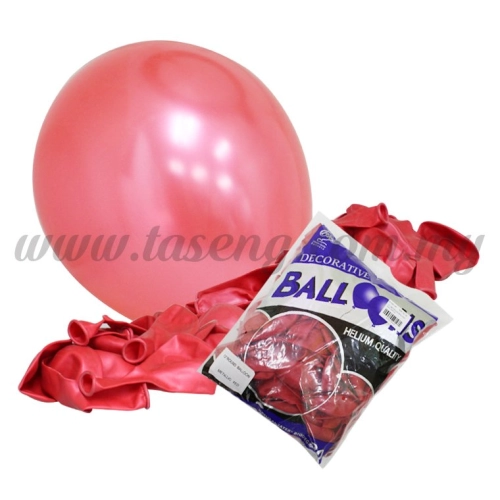 12inch Metallic Round Balloon - Red 100pcs (B-12BK-M3)