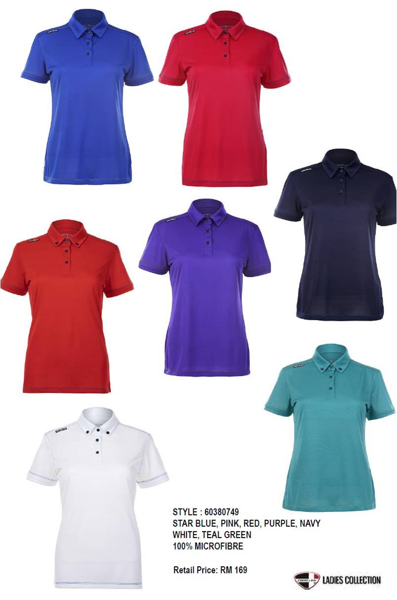 CREST LINK LADIES COLLECTION SHIRT STAR TEAL GREEN/BLUE/PINK/RED/PURPLE/NAVY WHITE/