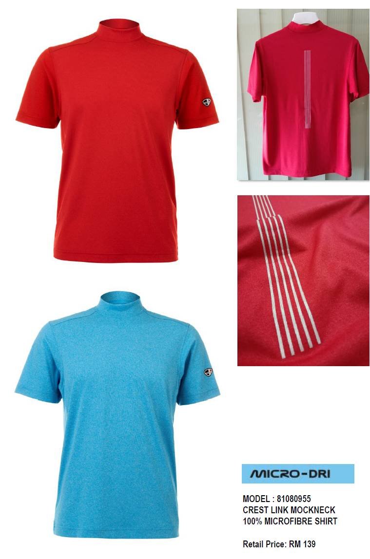 CREST LINK MOCKNECK 100% MICROFIBER SHIRT