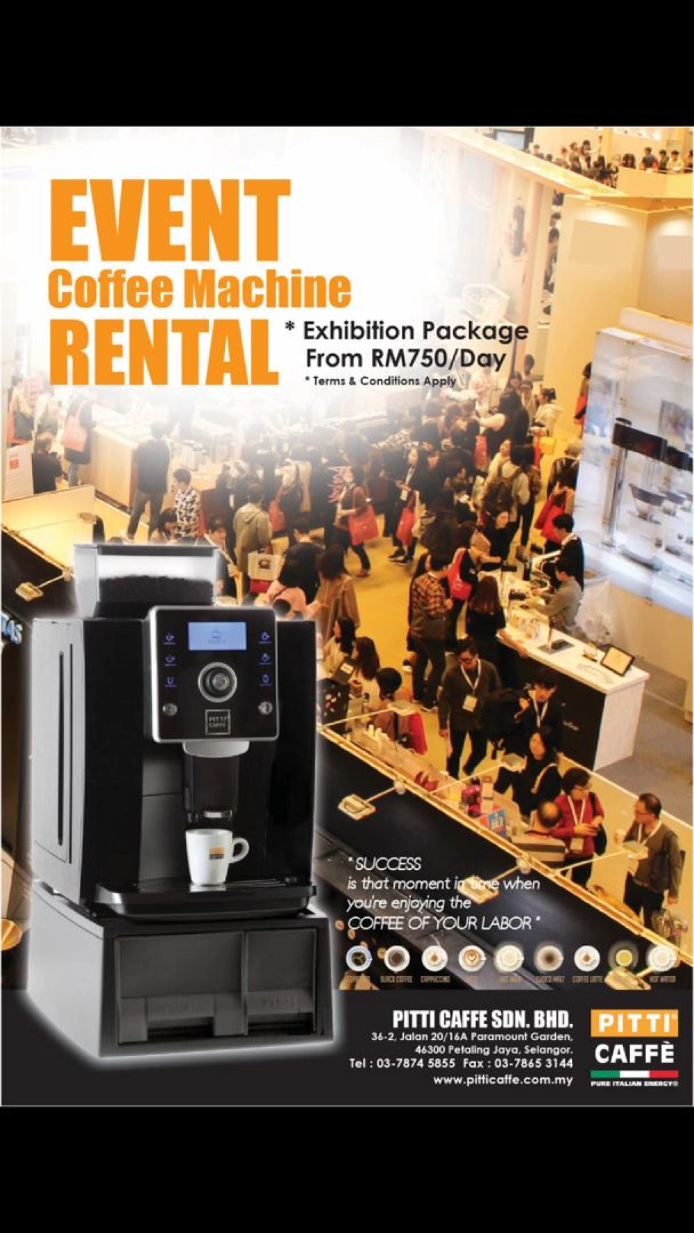 Event Coffee Machine Rental Exhibition Package D @ RM1000 /Day