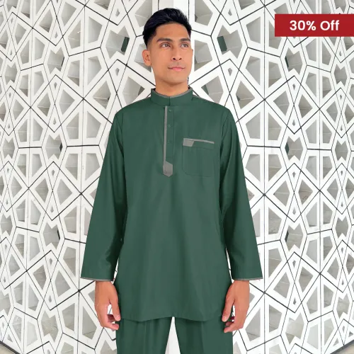 Baju Melayu Kurta Nagoya Sepasang (KR) Dusty Green