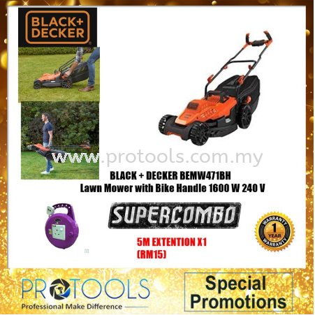 BLACK & DECKER BEMW471BH LAWN MOWER 1600W FOC 5METER EXTENTION - 1 YEAR WARRANTY LAWN MOWER OUTDOOR EQUIPMENT Johor Bahru (JB), Malaysia, Senai Supplier, Suppliers, Supply, Supplies | Protools Hardware Sdn Bhd