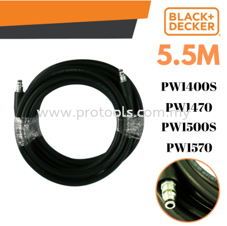 BLACK & DECKER 1004512-26 5.5M Pressure Hose For PW1400S PW1470 PW1500S PW1570 PW1370 GARDENING ACCESSORIES OUTDOOR EQUIPMENT Johor Bahru (JB), Malaysia, Senai Supplier, Suppliers, Supply, Supplies | Protools Hardware Sdn Bhd