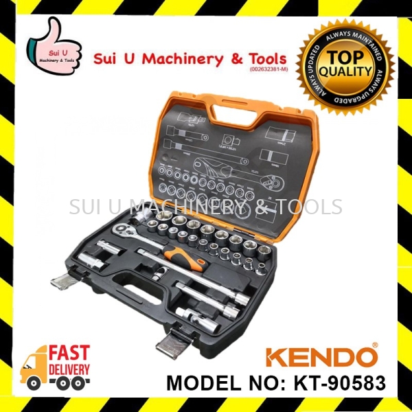 KENDO KTS-90583 27 PCS 1/2" (6PT) Socket Set Socket / Ratchet / Drive Tool Hand Tool Kuala Lumpur (KL), Malaysia, Selangor, Setapak Supplier, Suppliers, Supply, Supplies | Sui U Machinery & Tools (M) Sdn Bhd