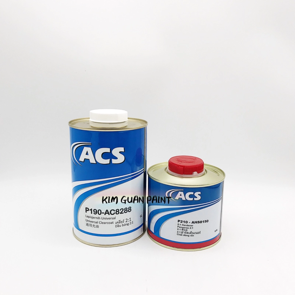 ACS P190-AC8288 UNIVERSAL CLEARCOAT with P210-AHS8150 HARDENER SET- 1LTR