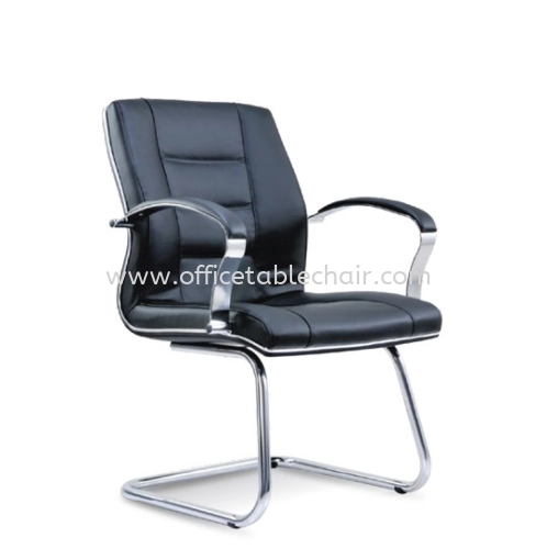 CITRUS DIRECTOR VISITOR LEATHER CHAIR WITH CHROME TRIMMING LINE