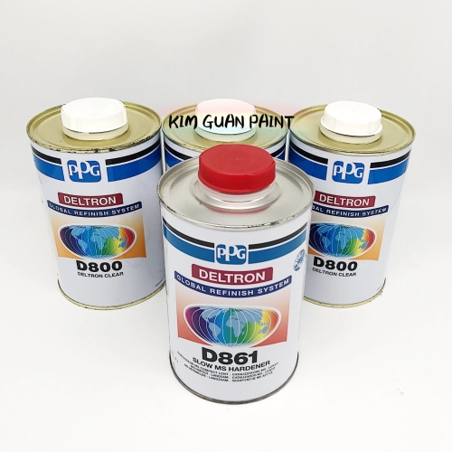 PPG DELTRON D800 CLEAR with D861 MEDIUM SOLID HARDENER- SET