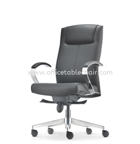 CICO DIRECTOR MEDIUM BACK LEATHER CHAIR C/W ALUMINIUM DIE-CAST BASE 