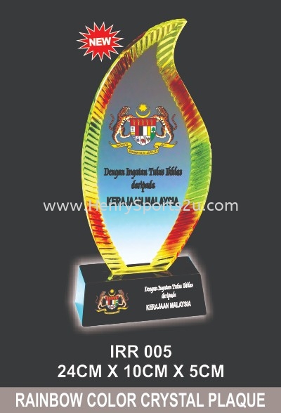 IRR 005 CRYSTAL PLAQUE Crystal Plaque Souvenir Stand / Plaque Award Trophy, Medal & Plaque Kuala Lumpur (KL), Malaysia, Selangor, Segambut Services, Supplier, Supply, Supplies | Henry Sports