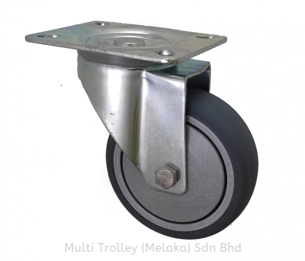 GREY CONDUCTIVE RUBBER SWIVEL CONDUCTIVE RUBBER (ESD) Medium Duty (200kg-500kg) Castor & Wheel Malaysia, Melaka Supplier, Suppliers, Supply, Supplies | Multi Trolley (Melaka) Sdn Bhd