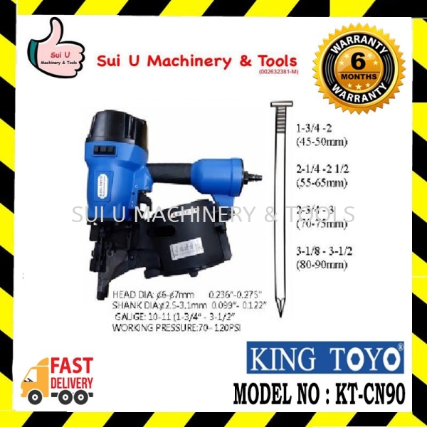 KING TOYO KT-CN90 Coil Nailer Accessories Hand Tool Kuala Lumpur (KL), Malaysia, Selangor, Setapak Supplier, Suppliers, Supply, Supplies | Sui U Machinery & Tools (M) Sdn Bhd