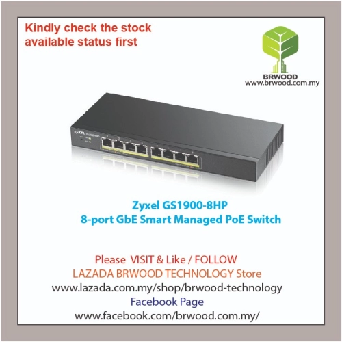 Zyxel GS1900-8HP: 8-port GbE Smart Managed PoE Switch