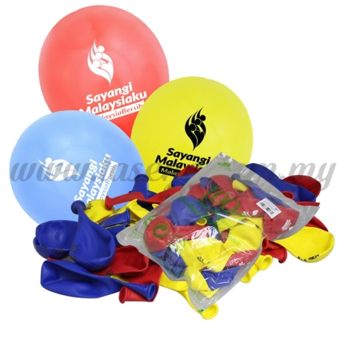 12inch Merdeka 1 Side Printed Balloons 50pcs (B-SR12-MDK50)