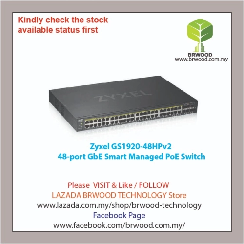 Zyxel GS1920-48HPv2: 48-port GbE Smart Managed PoE Switch