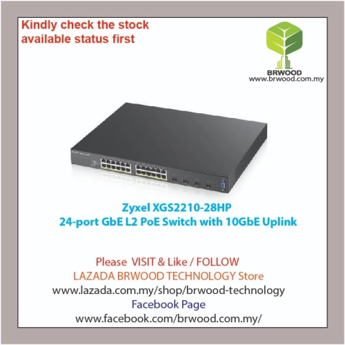 Zyxel XGS2210-28HP: 24-port GbE L2 PoE Switch with 10GbE Uplink