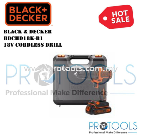 BDCHD18K-B1 BLACK AND DECKER 18V CORDLESS DRILL Drills / Drivers CORDLESS TOOLS POWER TOOLS Johor Bahru (JB), Malaysia, Senai Supplier, Suppliers, Supply, Supplies | Protools Hardware Sdn Bhd