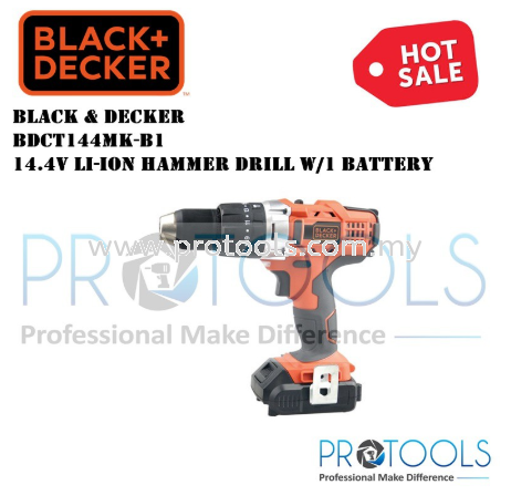 BDCT144MK-B1 BLACK & DECKER 14.4V LI-ION HAMMER DRILL w/1 BATTERY Hammering CORDLESS TOOLS POWER TOOLS Johor Bahru (JB), Malaysia, Senai Supplier, Suppliers, Supply, Supplies | Protools Hardware Sdn Bhd