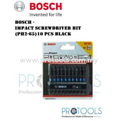 BOSCH IMPACT SCREWDRIVER BIT (5PCS) PH2-65 BLACK