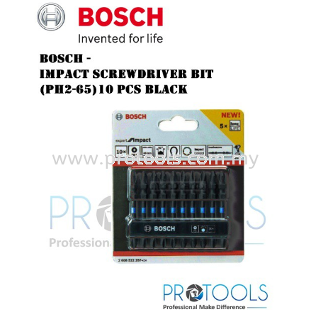 BOSCH IMPACT SCREWDRIVER BIT (5PCS) PH2-65 BLACK Others Johor Bahru (JB), Malaysia, Senai Supplier, Suppliers, Supply, Supplies | Protools Hardware Sdn Bhd