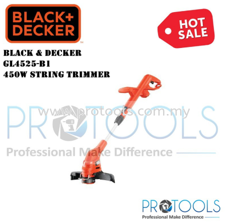 GL4525-B1 BLACK & DECKER 450W STRING TRIMMER GRASS TRIMMER OUTDOOR EQUIPMENT Johor Bahru (JB), Malaysia, Senai Supplier, Suppliers, Supply, Supplies | Protools Hardware Sdn Bhd