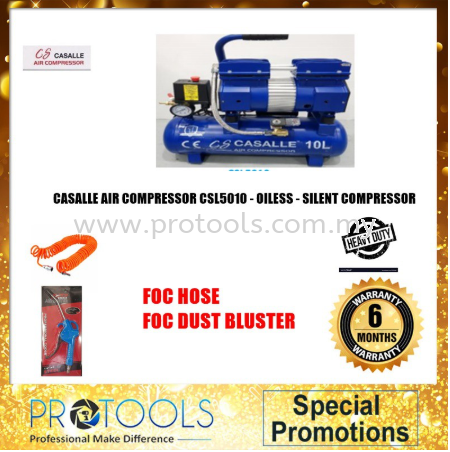 ITALY AIR COMPRESSOR CSL5010 - OILESS - SILENT COMPRESSOR - 6MONTH WARRANTY Others Johor Bahru (JB), Malaysia, Senai Supplier, Suppliers, Supply, Supplies | Protools Hardware Sdn Bhd