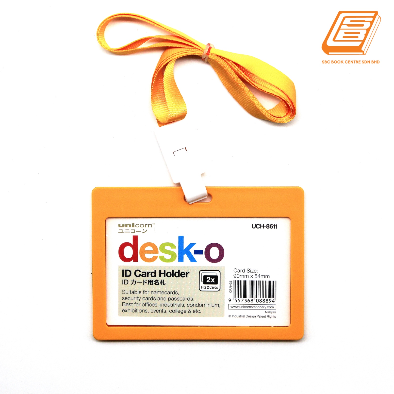 Unicorn - Orange ID card Holder + Lanyard Set - UCH-8611