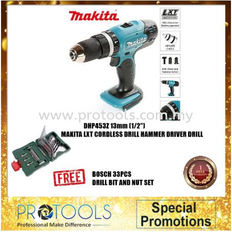 Makita DHP453Z 18V Cordless Hammer Driver Drill - 1 YEAR WARRANTY Hammering CORDLESS TOOLS POWER TOOLS Johor Bahru (JB), Malaysia, Senai Supplier, Suppliers, Supply, Supplies | Protools Hardware Sdn Bhd